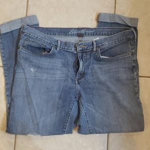 EUC Eddie Bauer distressed slim boyfriend jeans 12